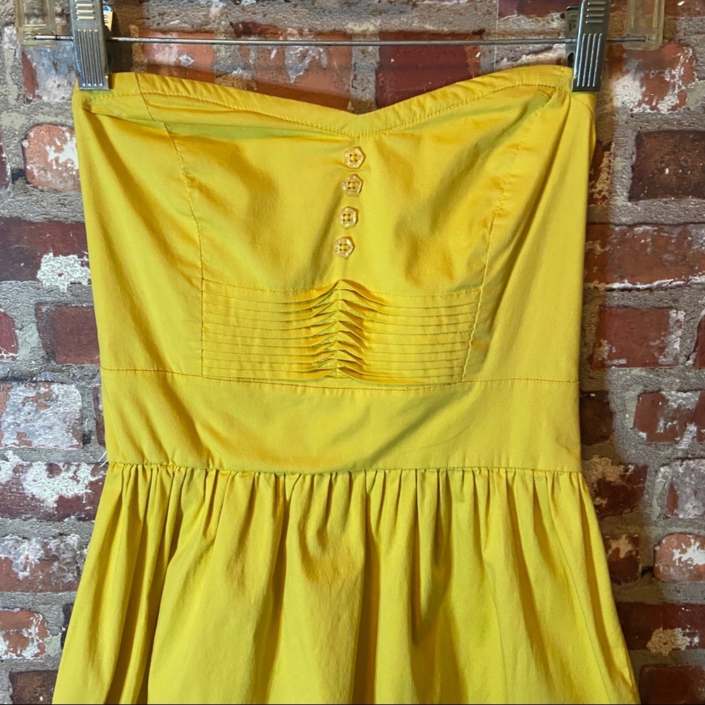 [Bebop]S Strapless Yellow Pin Up Style Sun Dress - Picture 2 of 8